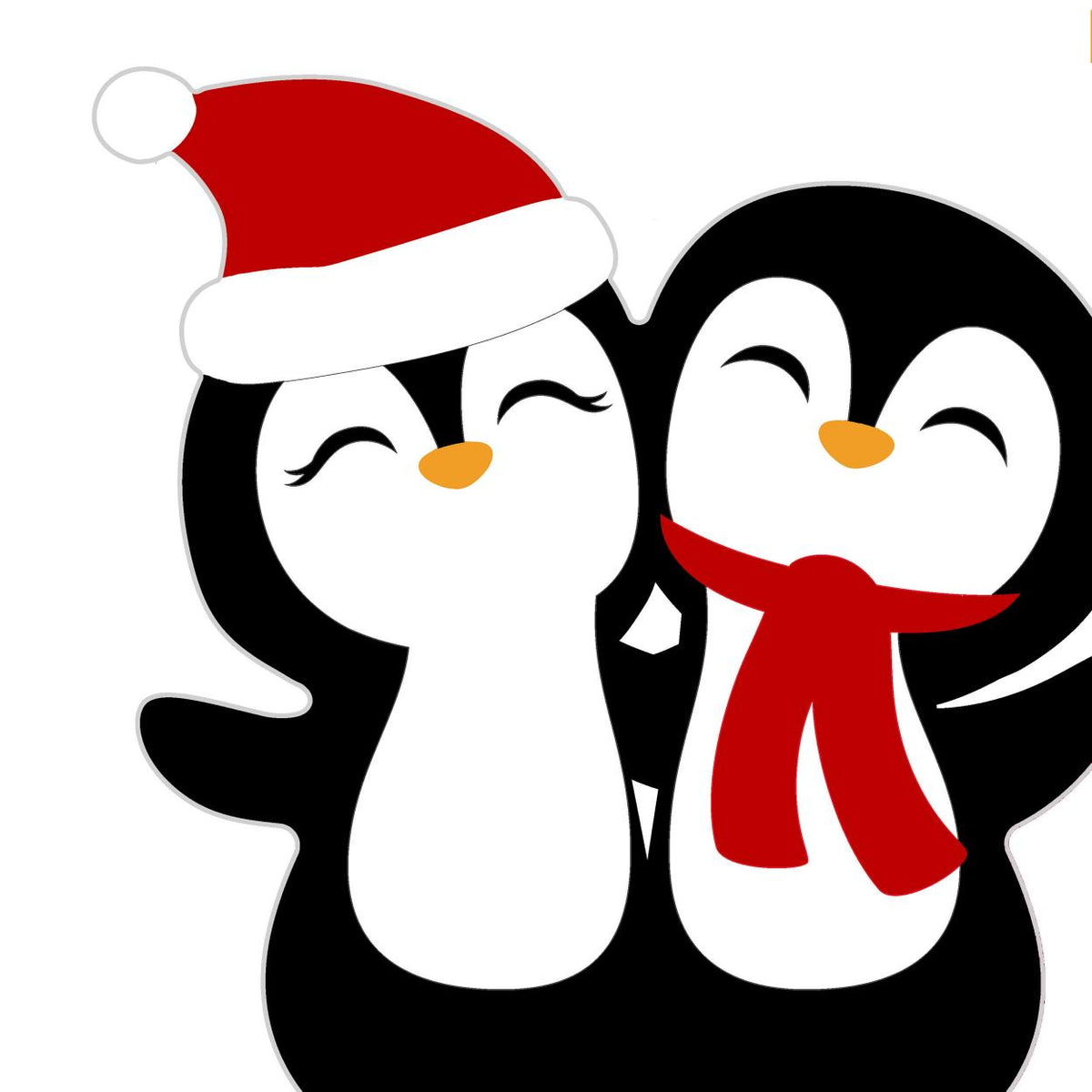 silhouettes servetten - penguin santas airlaid 33 x 33 cm