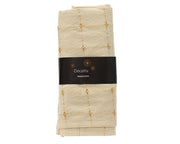tafelkleed katoen with gold lurex and stitching ecru l.140cm x w.180cm x h.0.3cm
