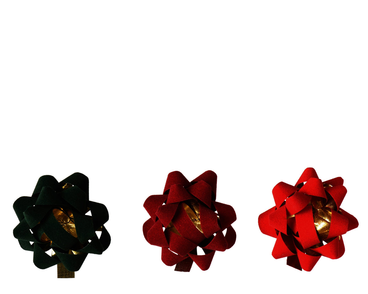 cadeau strik polypropyleen flock 2ass assortie d.6cm