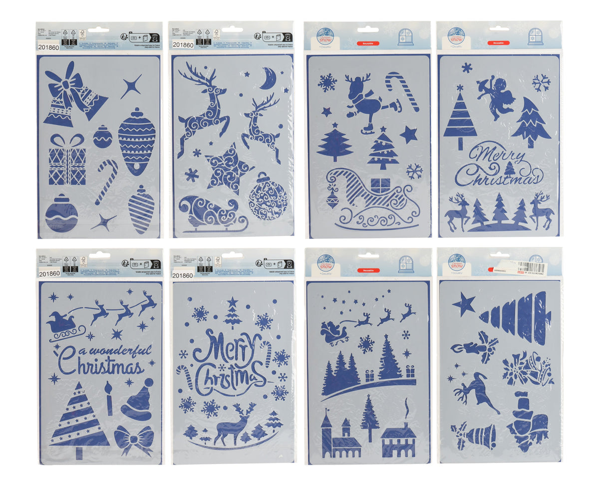 stencils pet shiny 4ass wit l.17.5cm x w.26cm x h.0.1cm