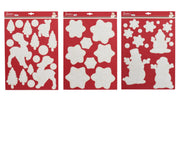 raamdecoratie pvc flock figures 3ass wit l.39.8cm x w.30cm x h.0.01cm