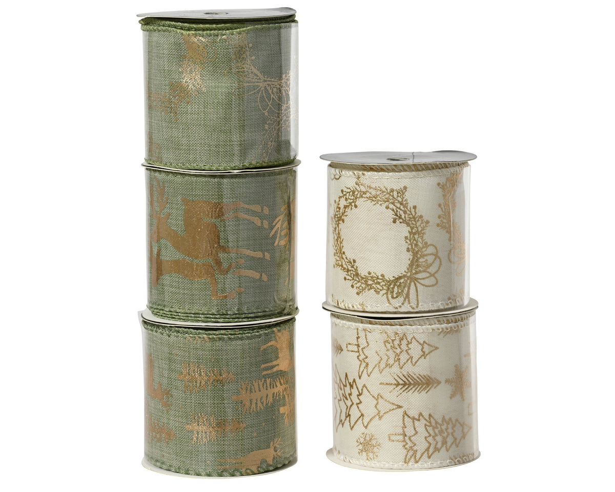 lint polyester gold print 5ass assortie l.270cm x w.6.3cm x h.0.01cm