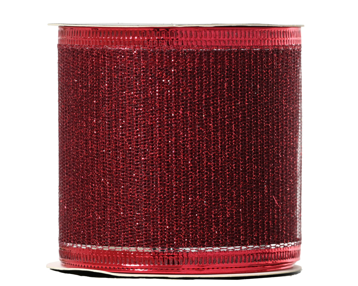 lint polyester glitter ossenbloed l.270cm x w.6.3cm x h.0.01cm