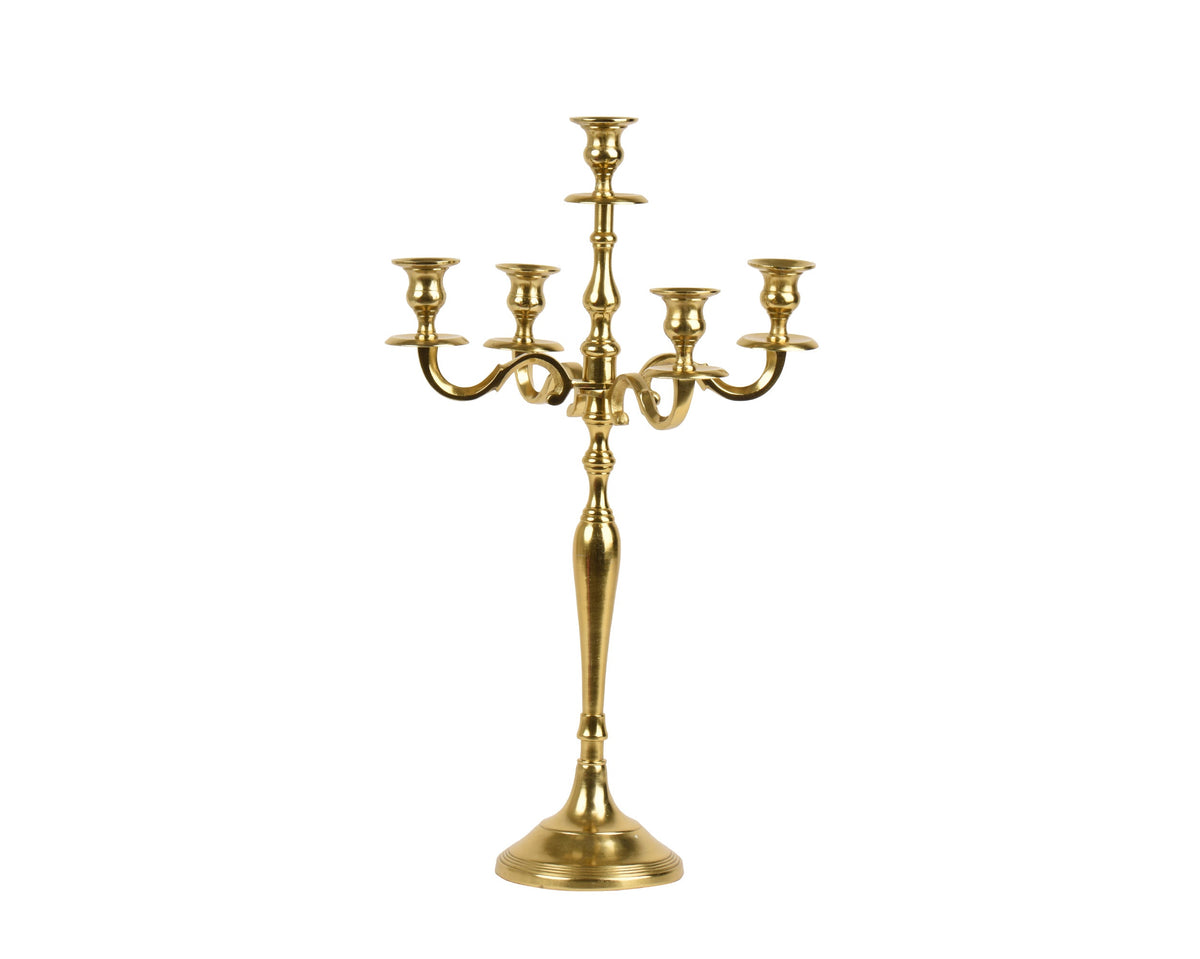 kandelaar aluminium yes goud l.34cm x w.34cm x h.60cm