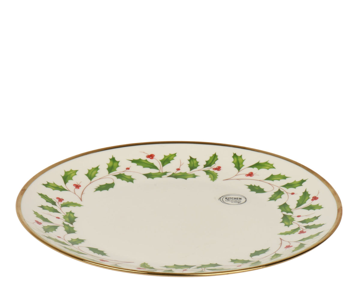 dinerbord porselein decal the rim with gold electroplated groen/kleur(en) d.27cm x h.2.7cm