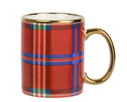 mok porselein decal the rim with gold electroplated rood/kleur(en) d.8cm x h.9.9cm