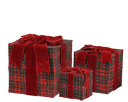 giftbox polyester square polyester velvet bow rood/kleur(en) l.20cm x w.20cm x h.22cm