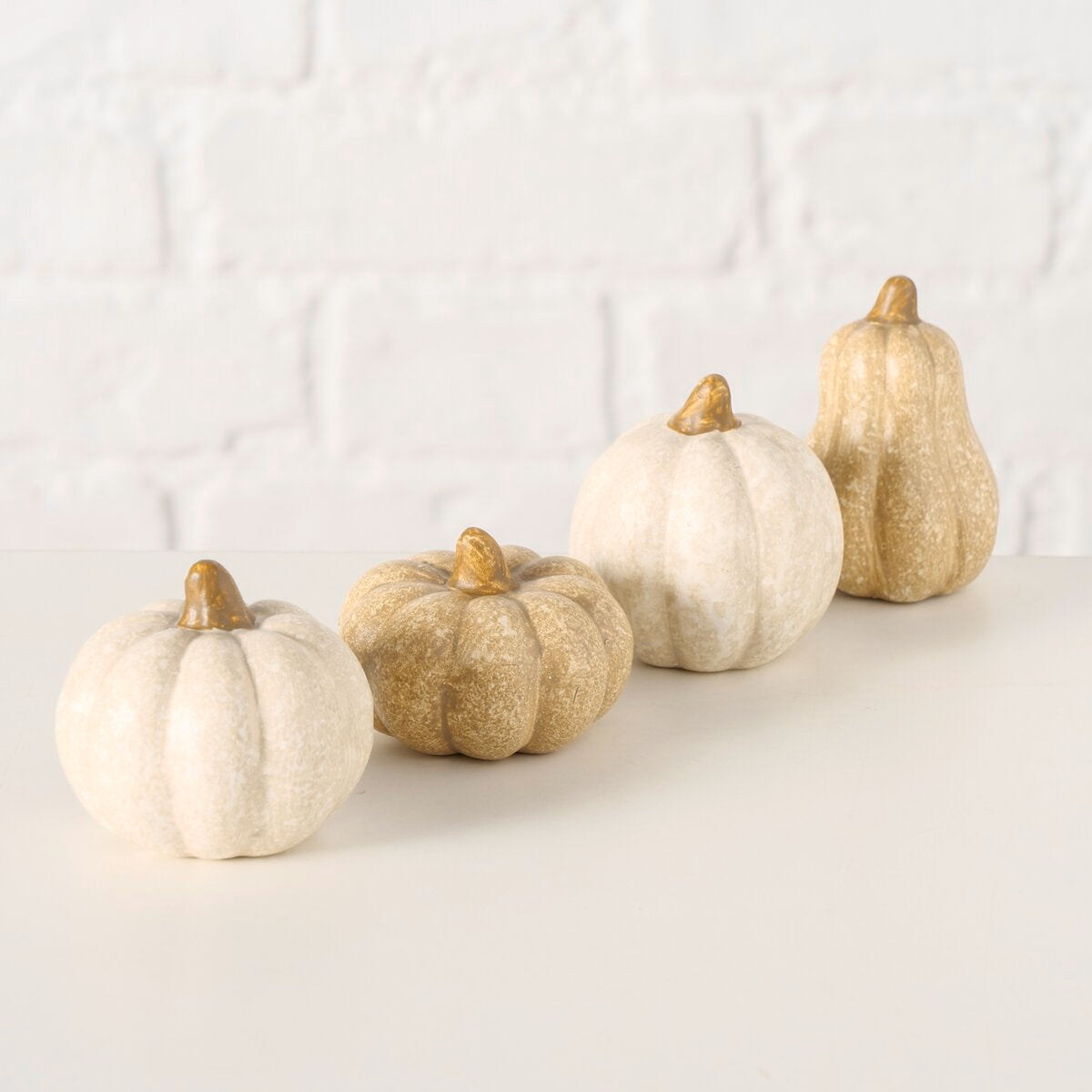 decoratieve standaard pumpky, 4 dlg., pompoen, h 6,50 cm, terra, effen