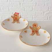 bord ginger, 2 ass., steengoed, veelkleurig, brn, wt, rond