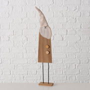 figuur gomas, kerstman, h 72,00 cm, moeraspijnboom (pinus elliottii), mdf, polyester, brn