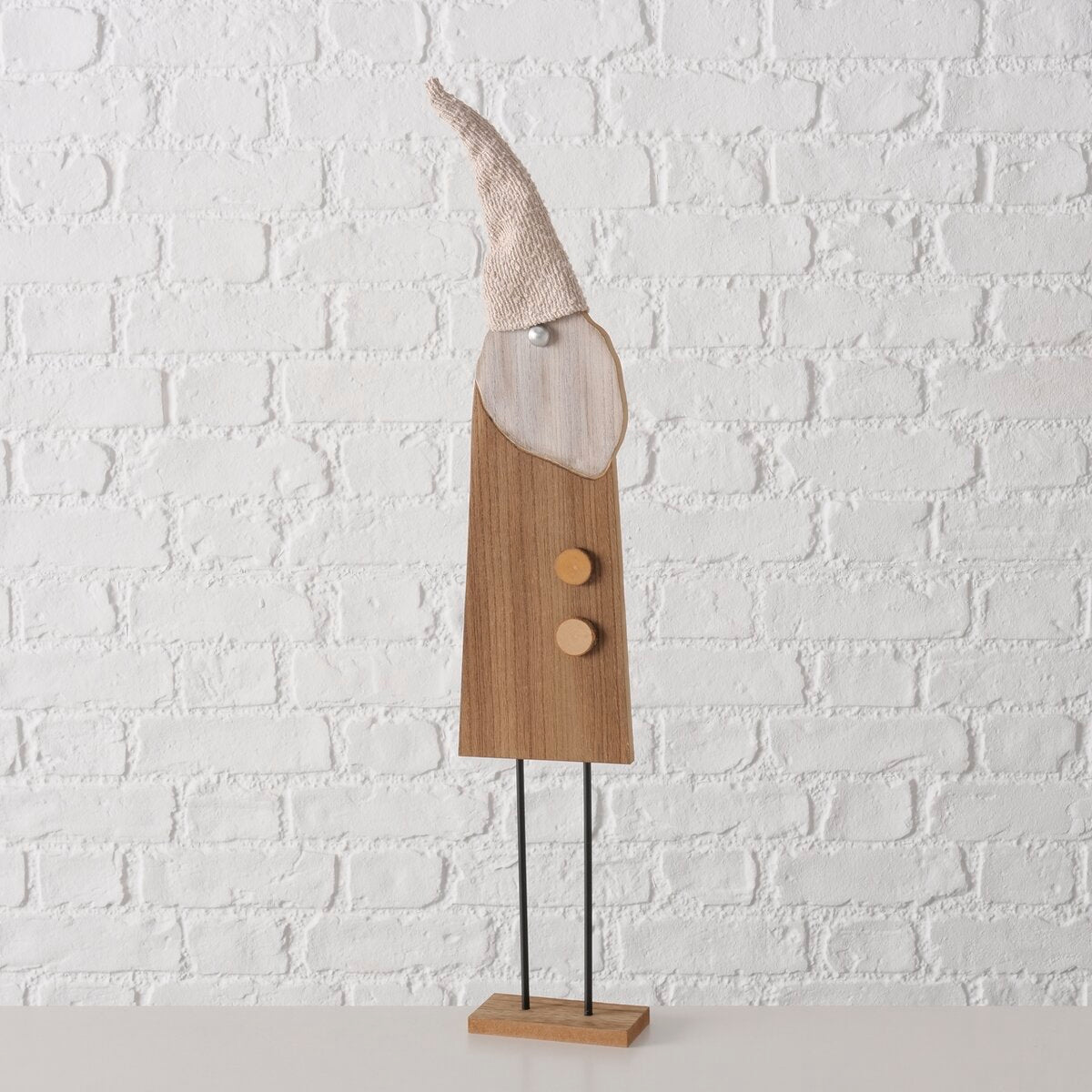 figuur gomas, kerstman, h 72,00 cm, moeraspijnboom (pinus elliottii), mdf, polyester, brn