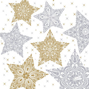 servetten snowstars white 3-laags tissue 33 x 33 cm