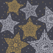 servetten snowstars black 3-laags tissue 33 x 33 cm