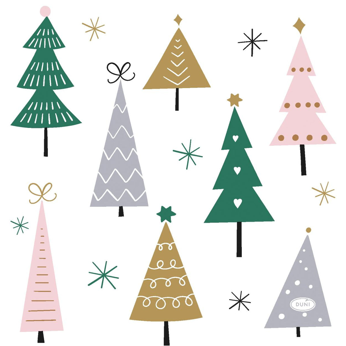 servetten noel trees 3-laags tissue 33 x 33 cm