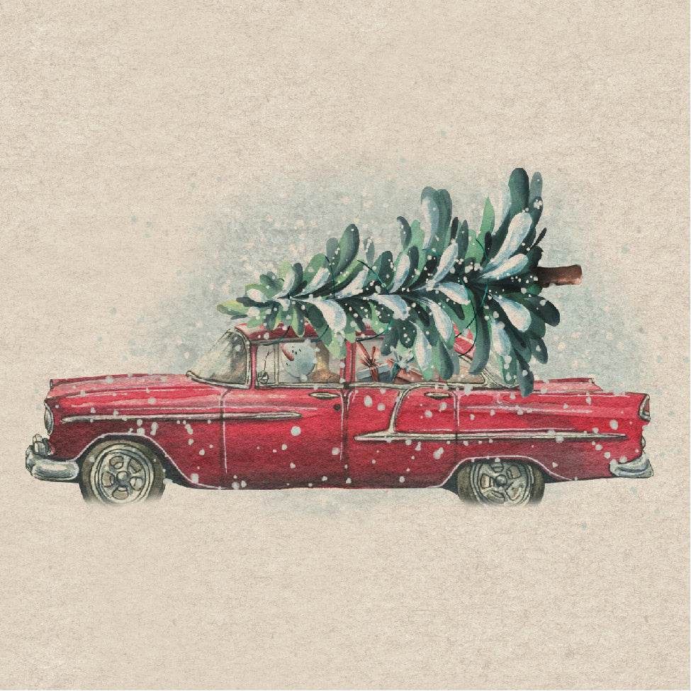 servetten car xmas tree 2-laags recycled tissue 33 x 33 cm