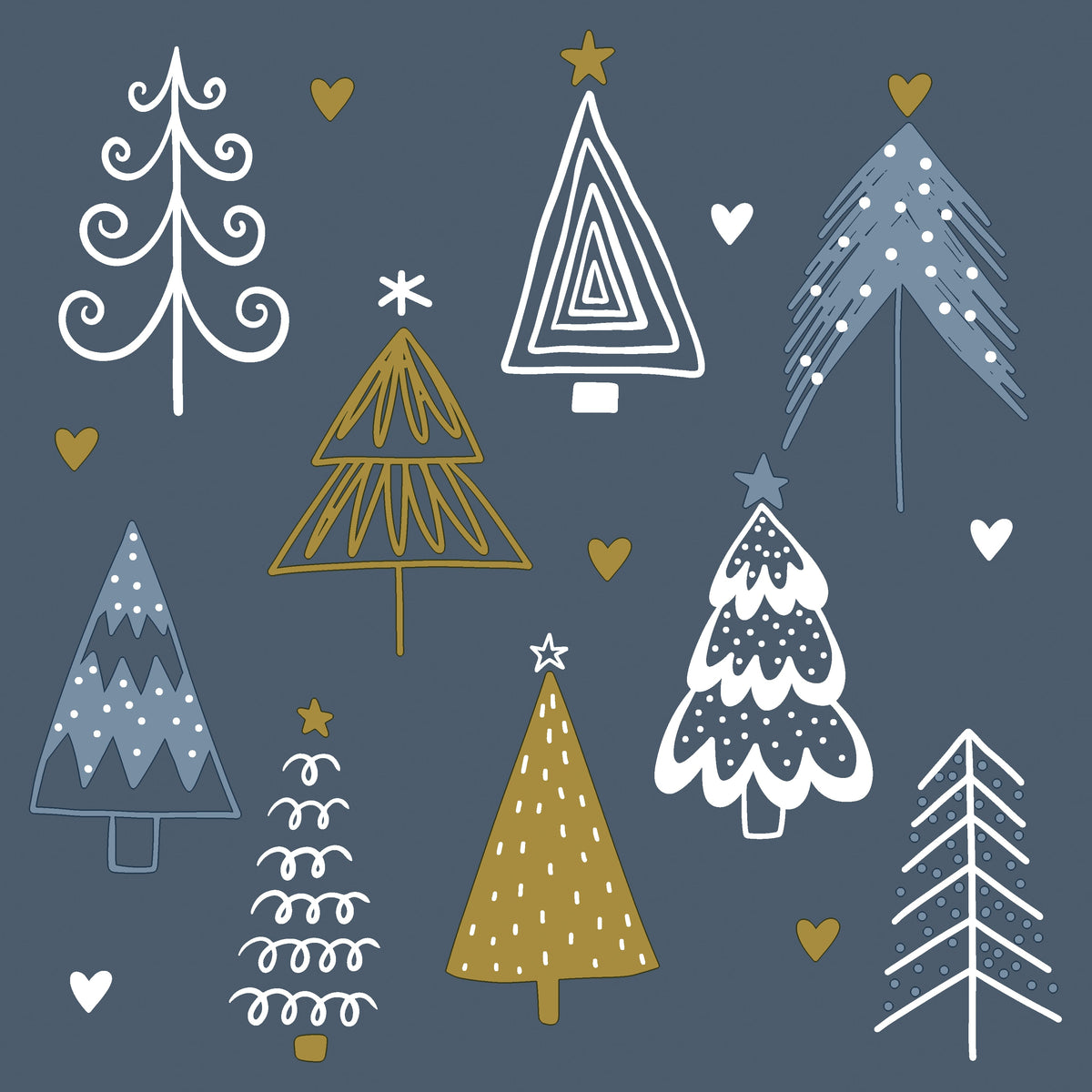 servetten fun trees blue 3-laags tissue 33 x 33 cm