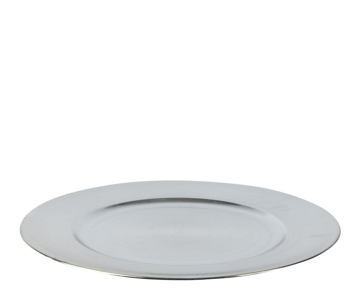 decobord plastic round zilver d.33cm x h.1.5cm