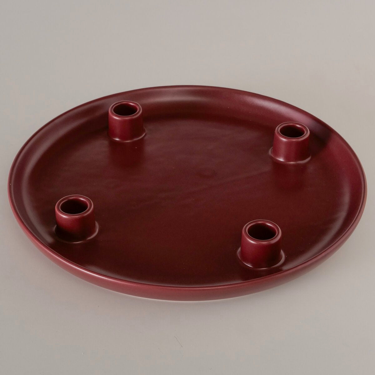 kaarsenplateau lyreca , rond, d 31,00 cm, steengoed, mat