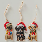 kersthanger santa-dog, 3 ass., hond, l 7,00 cm, h 11,00 cm, glans