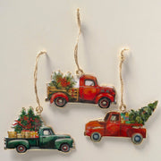kersthanger pick-up, 3 ass., kerstboom, auto, l 10,00 cm, h 7,00 cm, glans