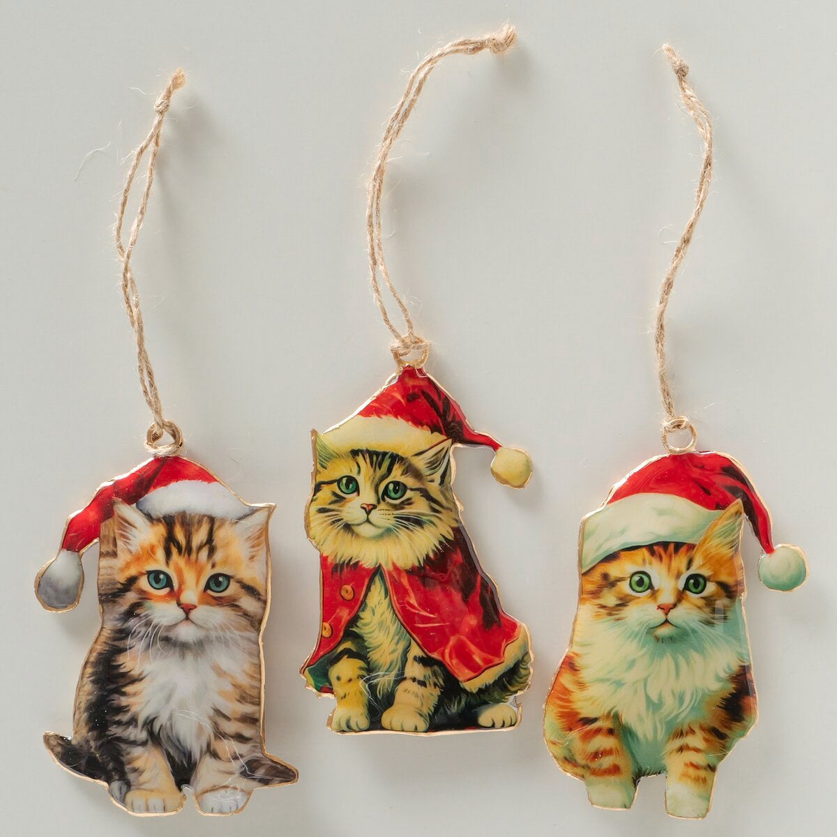 kersthanger santa-kitten, 3 ass., kat, kerstman, l 7,00 cm, h 11,00 cm, glans