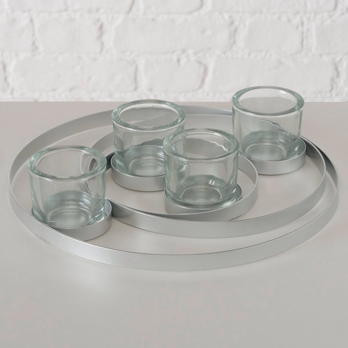 theelichthouder myran, rond, h 7,50 cm, ijzer, gls, effen