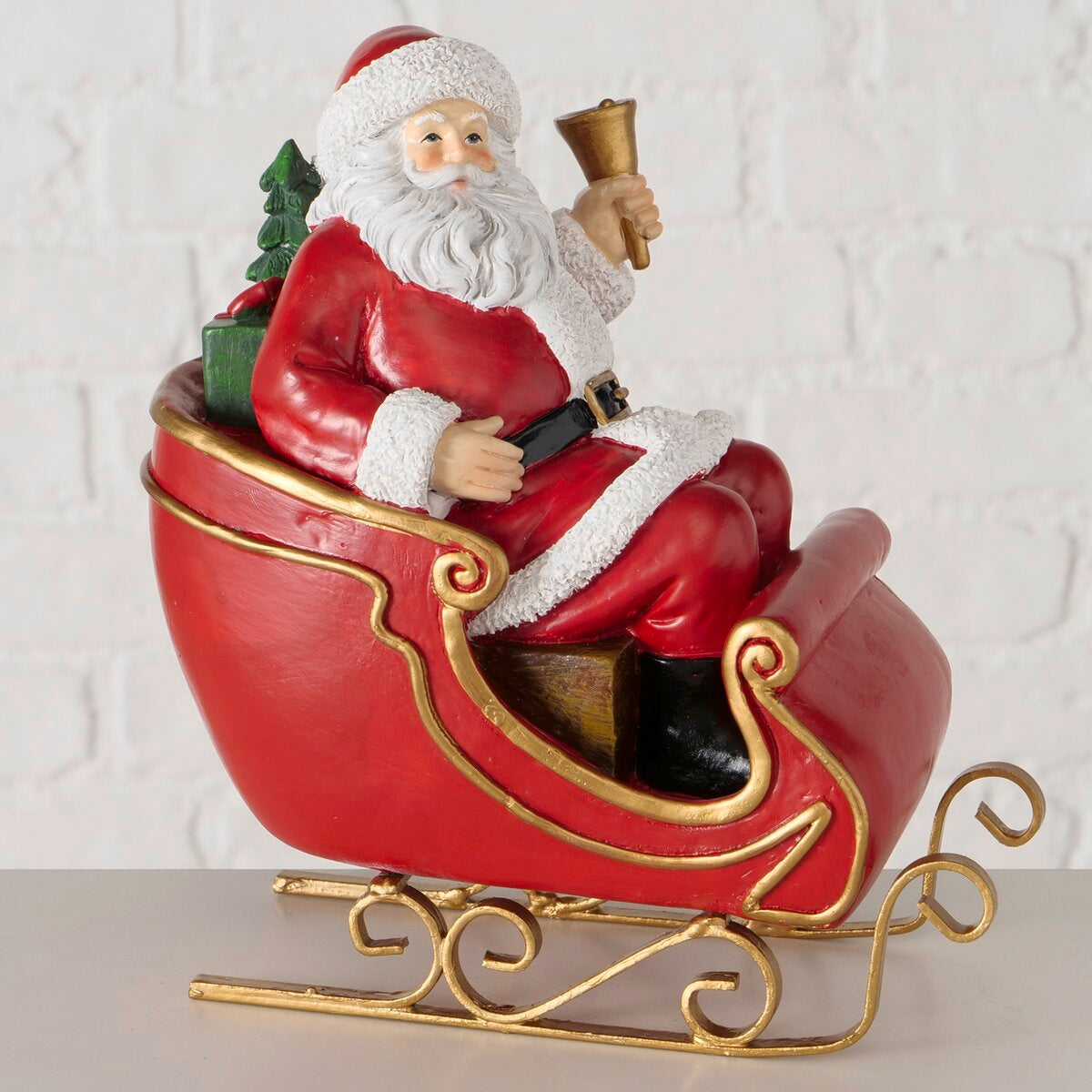 figuur clemento, kerstman, h 21,00 cm, ijzer, synthetische hars, rd