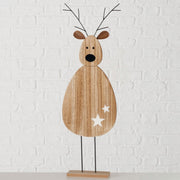 figuur hirschel, hert, h 74,00 cm, moeraspijnboom (pinus elliottii), ijzer, zwrt, ntrl