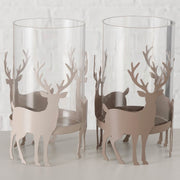 windlicht tiro, 2 ass., hert, rond, h 15,50 cm, ijzer, gerecycled glas helder, effen