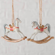 kersthanger cavallo, 2 ass., schommelpaard, l 7,20 cm, h 6,40 cm, mat