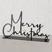 belettering merry christmas, rechthoek, b 5,00 cm, h 17,50 cm, ijzer, polyester