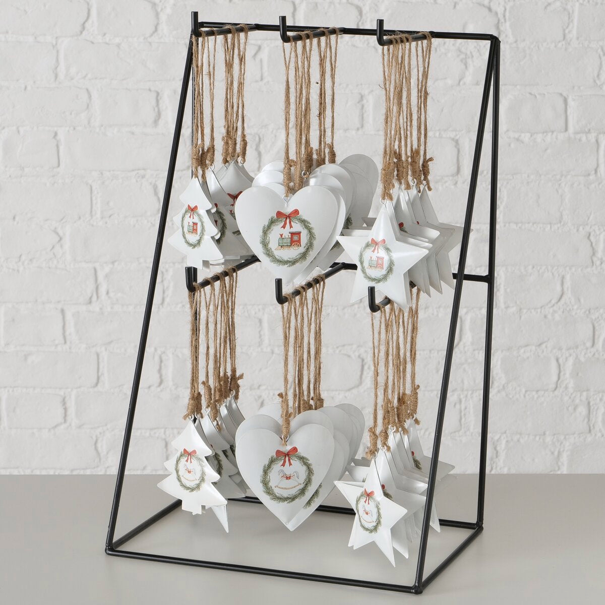 kersthanger cavallo, 6 ass., hart, ster, kerstboom, toonbankdisplay, l 9,00 cm, h 1,00 cm
