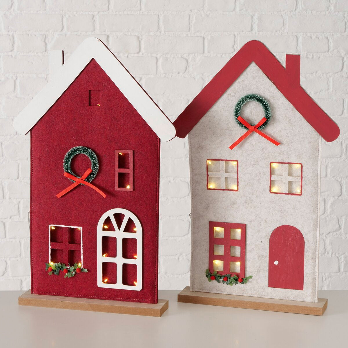 decoratieve standaard nova, 2 ass., huis, led, met stand, h 51,00 cm