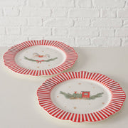 bord cavallo, 2 ass., vaatwasmachinebestendig, d 27,00 cm, new bone, kleurrand, geometrisch, veelkleurig