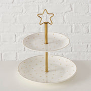 etagère stella, h 23,00 cm, roestvrij staal, new bone, veelkleurig