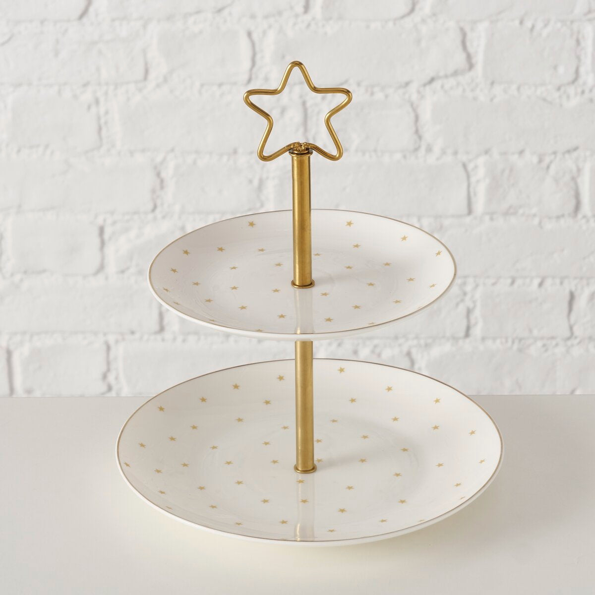 etagère stella, h 23,00 cm, roestvrij staal, new bone, veelkleurig