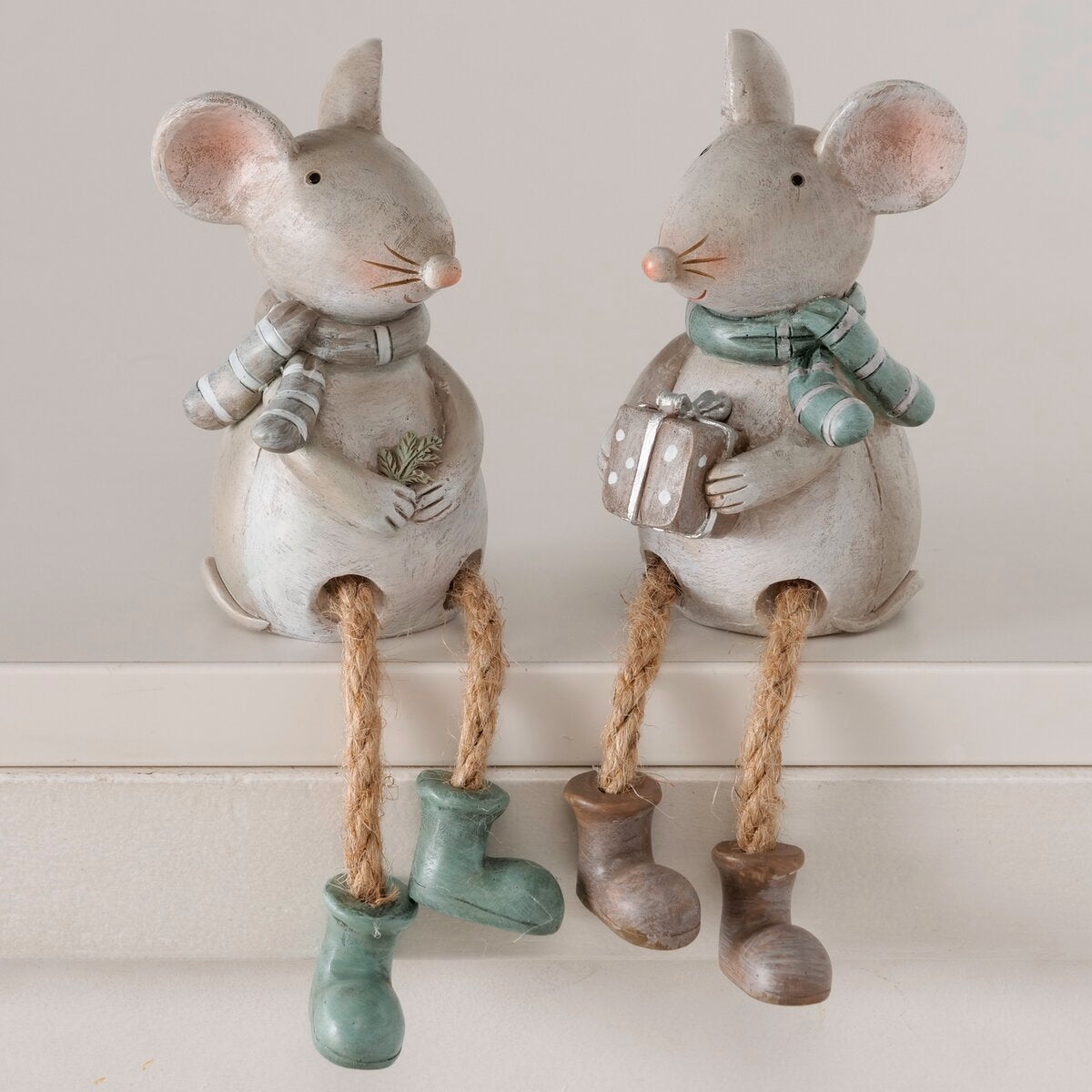bungelbeentjes mausi, 2 ass., muis, h 16,00 cm, synthetische hars, brn, grn