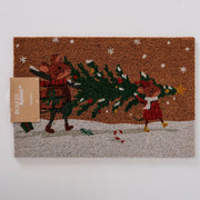 deurmat millie, l 60,00 cm, pvc, kokos, grn, ntrl, rd, print rondom, motief, veelkleurig