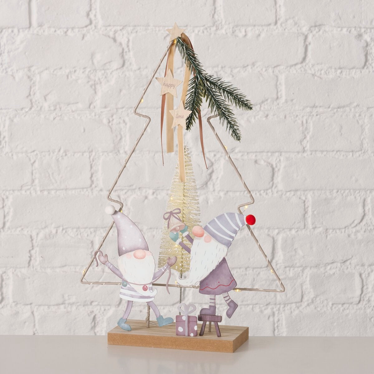 decoratieve standaard willi, kabouter, kerstboom, led, met stand, h 40,00 cm