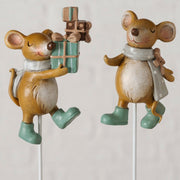 potsteker mausi, 2 ass., toonbankdisplay, muis, h 24,00 cm, ijzer, synthetische hars