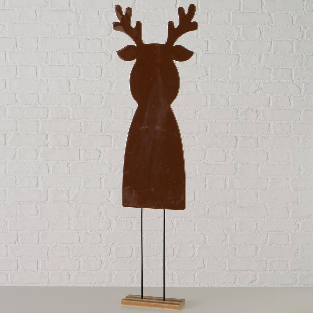 figuur lunir, hert, h 105,00 cm, moeraspijnboom (pinus elliottii), ijzer, brn