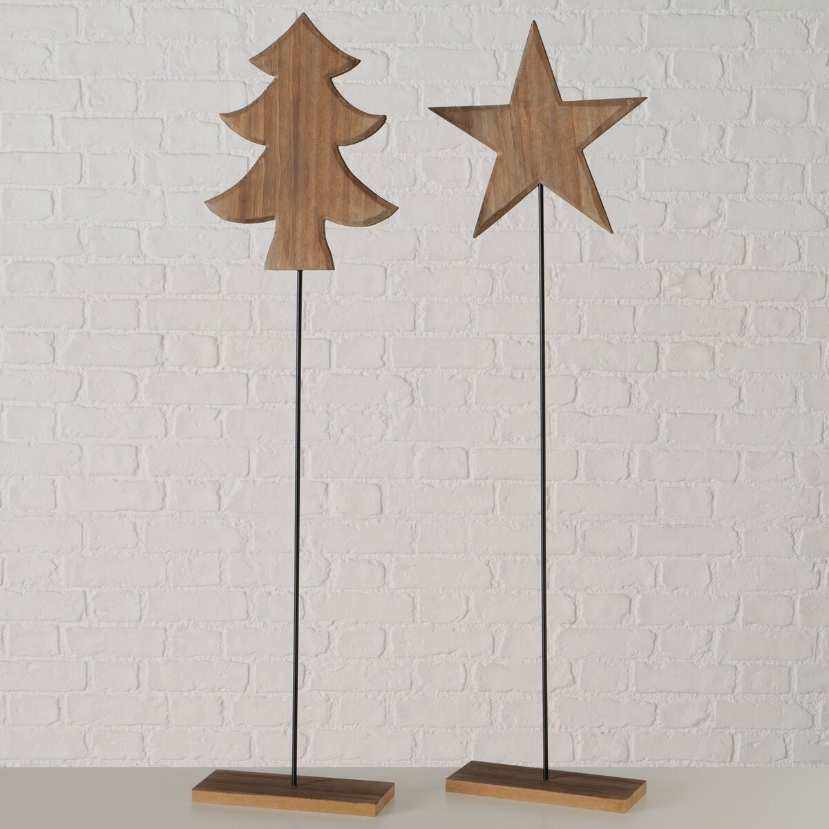 decoratieve standaard aranea, 2 ass., boom, ster, met stand, h 91,00 cm, montereyden (pinus radiata), ijzer