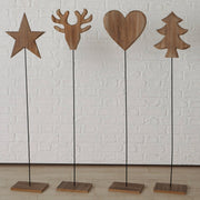 decoratieve standaard aranea, 4 ass., hert, hart, boom, ster, met stand, h 124,00 cm, montereyden (pinus radiata), ijzer