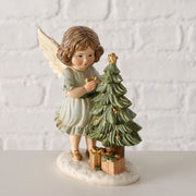 figuur clara, engel, kerstboom, h 12,00 cm, synthetische hars, bg, wt, grn