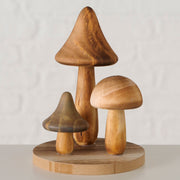 decoratieve standaard pilzano, paddenstoel, met stand, h 14,00 cm, montereyden (pinus radiata)