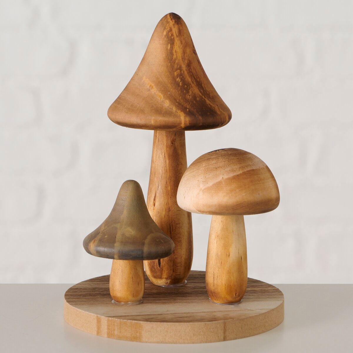 decoratieve standaard pilzano, paddenstoel, met stand, h 14,00 cm, montereyden (pinus radiata)