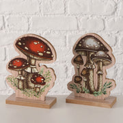 decoratieve standaard muscaria, 2 ass., rechthoek, paddenstoel, met stand, h 19,00 cm, mdf