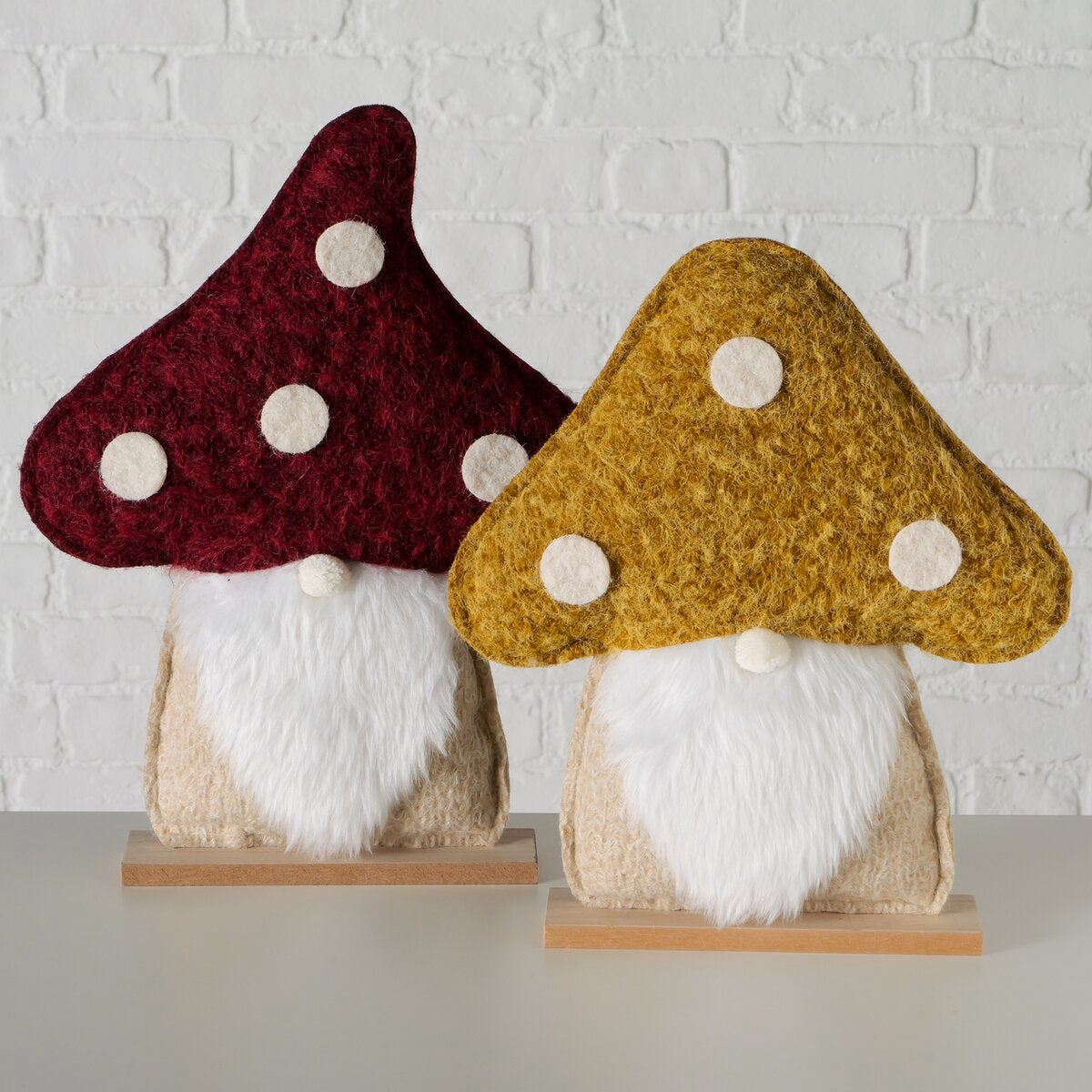 decoratieve standaard pilzbert, 2 ass., paddenstoel, met stand, h 40,00 cm, moeraspijnboom (pinus elliottii), polyester