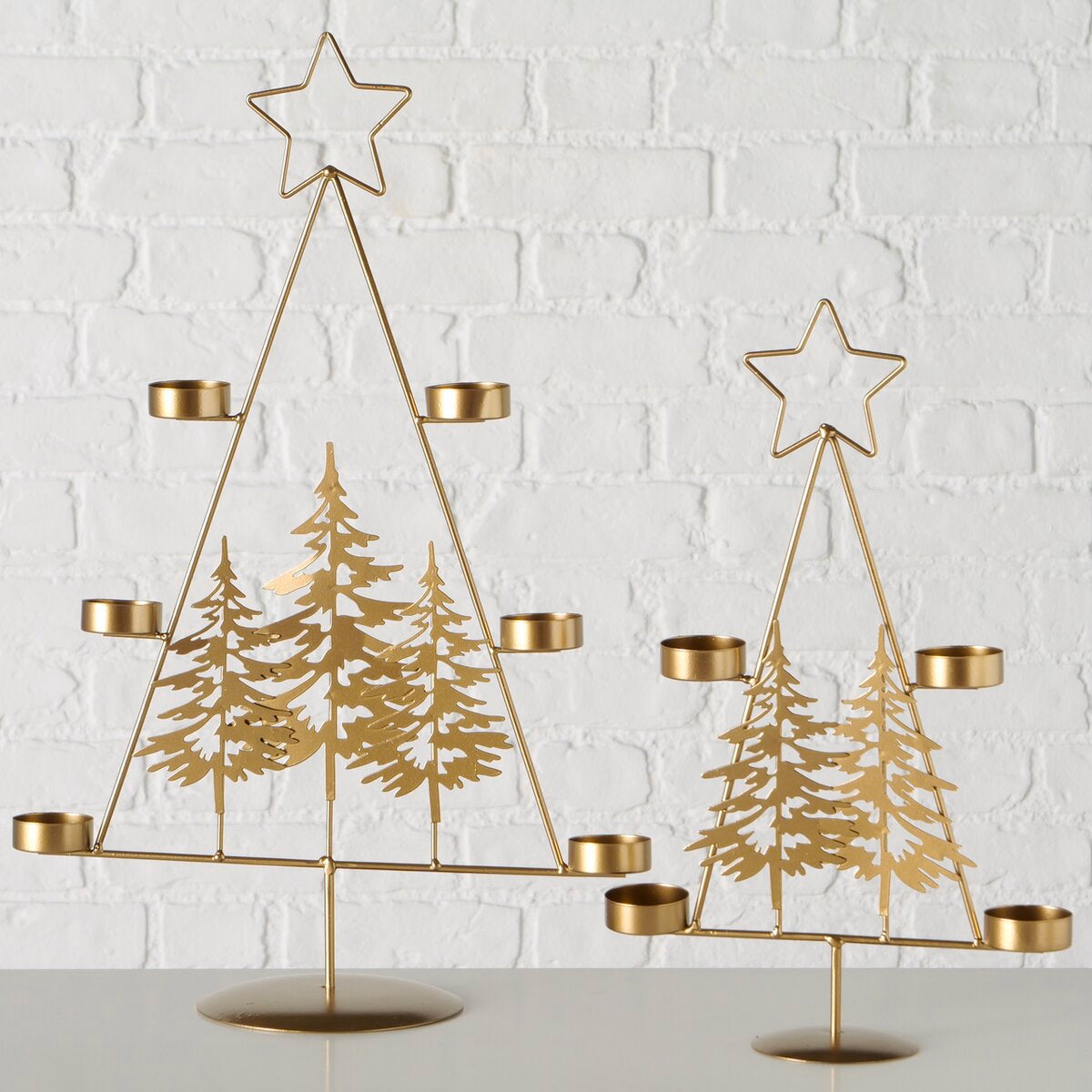 theelichthouder selene, kerstboom, h 36,00 cm, b 8,00 cm, ijzer met poedercoating