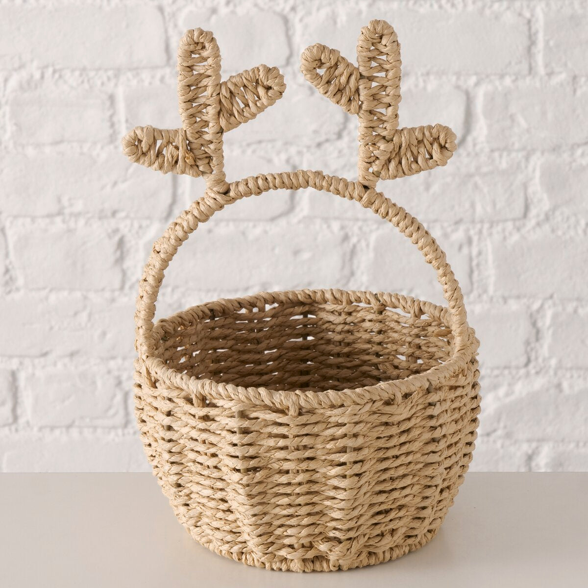 mandje koni, rond, h 29,00 cm, d 18,00 cm, pap, ijzer